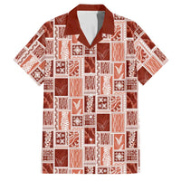Vintage Aloha Block Quilt Family Matching Summer Maxi Dress and Hawaiian Shirt Red Inspired Lei Motifs - Polynesian Pride