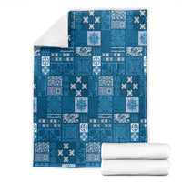 Vintage Hawaiian Quilting Patterns Blanket Blue Style Tribal Fabric Patchwork - Polynesian Pride