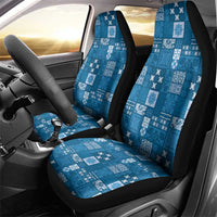 Vintage Hawaiian Quilting Patterns Car Seat Cover Blue Style Tribal Fabric Patchwork - Polynesian Pride