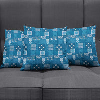 Vintage Hawaiian Quilting Patterns Pillow Cover Blue Style Tribal Fabric Patchwork - Polynesian Pride
