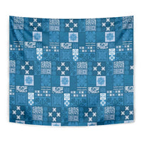Vintage Hawaiian Quilting Patterns Tapestry Blue Style Tribal Fabric Patchwork - Polynesian Pride