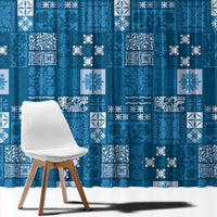 Vintage Hawaiian Quilting Patterns Window Curtain Blue Style Tribal Fabric Patchwork - Polynesian Pride