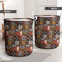 Vintage Hawaiian Quilting Patterns Laundry Basket Brown Style Tribal Fabric Patchwork - Polynesian Pride