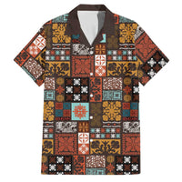 Vintage Hawaiian Quilting Patterns Family Matching Mermaid Dress and Hawaiian Shirt Brown Style Tribal Fabric Patchwork - Polynesian Pride
