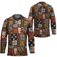 Vintage Hawaiian Quilting Patterns Hockey Jersey Brown Style Tribal Fabric Patchwork - Polynesian Pride