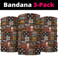 Vintage Hawaiian Quilting Patterns Neck Gaiter Brown Style Tribal Fabric Patchwork - Polynesian Pride