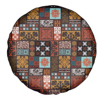 Vintage Hawaiian Quilting Patterns Spare Tire Cover Brown Style Tribal Fabric Patchwork - Polynesian Pride