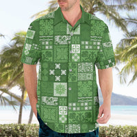 Vintage Hawaiian Quilting Patterns Hawaiian Shirt Green Style Tribal Fabric Patchwork - Polynesian Pride