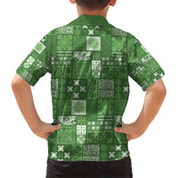 Vintage Hawaiian Quilting Patterns Kid Hawaiian Shirt Green Style Tribal Fabric Patchwork - Polynesian Pride