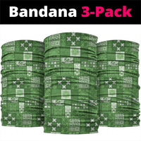 Vintage Hawaiian Quilting Patterns Neck Gaiter Green Style Tribal Fabric Patchwork - Polynesian Pride