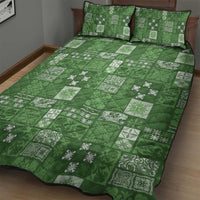 Vintage Hawaiian Quilting Patterns Quilt Bed Set Green Style Tribal Fabric Patchwork - Polynesian Pride
