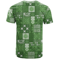 Vintage Hawaiian Quilting Patterns T Shirt Green Style Tribal Fabric Patchwork - Polynesian Pride