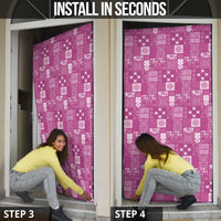 Vintage Hawaiian Quilting Patterns Door Cover Pink Style Tribal Fabric Patchwork - Polynesian Pride