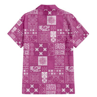 Vintage Hawaiian Quilting Patterns Family Matching Mermaid Dress and Hawaiian Shirt Pink Style Tribal Fabric Patchwork - Polynesian Pride