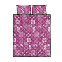 Vintage Hawaiian Quilting Patterns Quilt Bed Set Pink Style Tribal Fabric Patchwork - Polynesian Pride