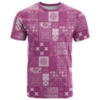 Vintage Hawaiian Quilting Patterns T Shirt Pink Style Tribal Fabric Patchwork - Polynesian Pride