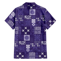 Vintage Hawaiian Quilting Patterns Family Matching Summer Maxi Dress and Hawaiian Shirt Purple Style Tribal Fabric Patchwork - Polynesian Pride