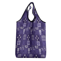 Vintage Hawaiian Quilting Patterns Grocery Bag Purple Style Tribal Fabric Patchwork - Polynesian Pride