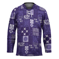 Vintage Hawaiian Quilting Patterns Hockey Jersey Purple Style Tribal Fabric Patchwork - Polynesian Pride