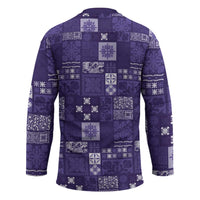 Vintage Hawaiian Quilting Patterns Hockey Jersey Purple Style Tribal Fabric Patchwork - Polynesian Pride
