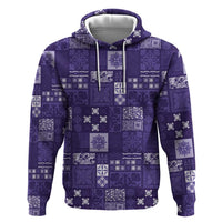 Vintage Hawaiian Quilting Patterns Hoodie Purple Style Tribal Fabric Patchwork - Polynesian Pride