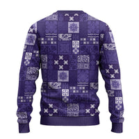 Vintage Hawaiian Quilting Patterns Ugly Christmas Sweater Purple Style Tribal Fabric Patchwork - Polynesian Pride