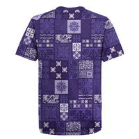 Vintage Hawaiian Quilting Patterns Rugby Jersey Purple Style Tribal Fabric Patchwork - Polynesian Pride