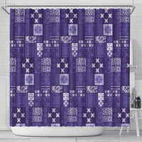 Vintage Hawaiian Quilting Patterns Shower Curtain Purple Style Tribal Fabric Patchwork - Polynesian Pride