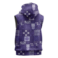 Vintage Hawaiian Quilting Patterns Sleeveless Zip Hoodie Purple Style Tribal Fabric Patchwork LT9 - Polynesian Pride