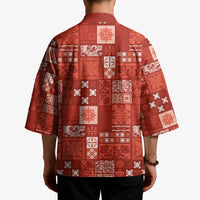 Vintage Hawaiian Quilting Patterns Kimono Red Style Tribal Fabric Patchwork - Polynesian Pride