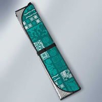 Vintage Hawaiian Quilting Patterns Auto Sun Shade Turquoise Style Tribal Fabric Patchwork - Polynesian Pride