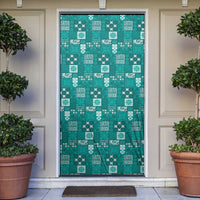 Vintage Hawaiian Quilting Patterns Door Cover Turquoise Style Tribal Fabric Patchwork - Polynesian Pride