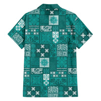 Vintage Hawaiian Quilting Patterns Family Matching Mermaid Dress and Hawaiian Shirt Turquoise Style Tribal Fabric Patchwork - Polynesian Pride