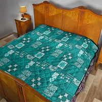 Vintage Hawaiian Quilting Patterns Quilt Turquoise Style Tribal Fabric Patchwork - Polynesian Pride
