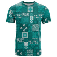 Vintage Hawaiian Quilting Patterns T Shirt Turquoise Style Tribal Fabric Patchwork - Polynesian Pride