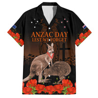 Kangaroo and Kiwi Bird ANZAC Day Custom Family Matching Tank Maxi Dress and Hawaiian Shirt Soldier Style LT9 Dad's Shirt - Short Sleeve Black - Polynesian Pride