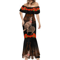 Kangaroo and Kiwi Bird ANZAC Day Custom Mermaid Dress Soldier Style LT9 - Polynesian Pride