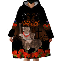 Koala and Kiwi Bird ANZAC Day Custom Wearable Blanket Hoodie Soldier Style LT9 - Polynesian Pride