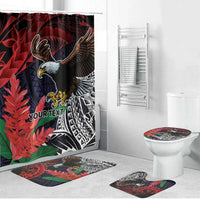 American Samoa Bald Eagle Personalized Bathroom Set Samoa Muamua Le Atua LT9 Bathroom Set (4 pcs) Blue - Polynesian Pride