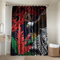 American Samoa Bald Eagle Personalized Bathroom Set Samoa Muamua Le Atua LT9 Shower Curtain Only Blue - Polynesian Pride