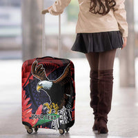 American Samoa Bald Eagle Personalized Luggage Cover Samoa Muamua Le Atua
