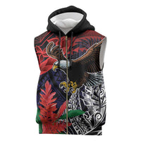 American Samoa Bald Eagle Personalized Sleeveless Zip Hoodie Samoa Muamua Le Atua LT9 Blue - Polynesian Pride