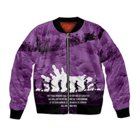Anzac Day Gallipoli Personalised Bomber Jacket Purple Poppy Flowers