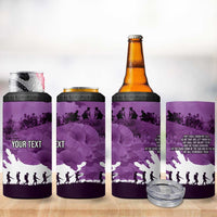 Anzac Day Gallipoli Personalised 4 in 1 Can Cooler Tumbler Purple Poppy Flowers