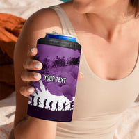 Anzac Day Gallipoli Personalised 4 in 1 Can Cooler Tumbler Purple Poppy Flowers