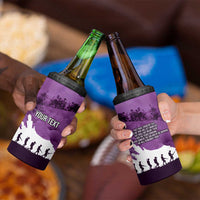 Anzac Day Gallipoli Personalised 4 in 1 Can Cooler Tumbler Purple Poppy Flowers