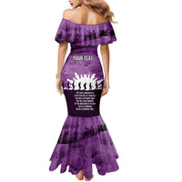 Anzac Day Gallipoli Personalised Family Matching Mermaid Dress and Hawaiian Shirt Purple Poppy Flowers