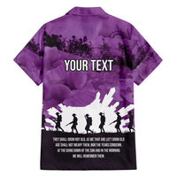 Anzac Day Gallipoli Personalised Family Matching Puletasi and Hawaiian Shirt Purple Poppy Flowers