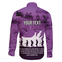 Anzac Day Gallipoli Personalised Family Matching Puletasi and Hawaiian Shirt Purple Poppy Flowers