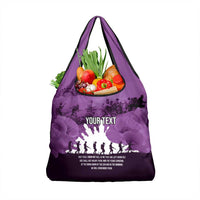 Anzac Day Gallipoli Personalised Grocery Bag Purple Poppy Flowers